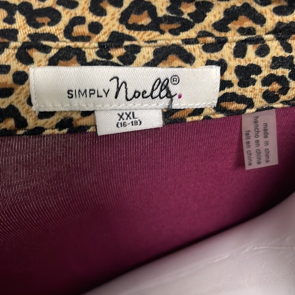 SIMPLY NOELLE Merlot and Leopard Button down  NIGHTSHIRT Size XXL 16-18 - Picture 5 of 7